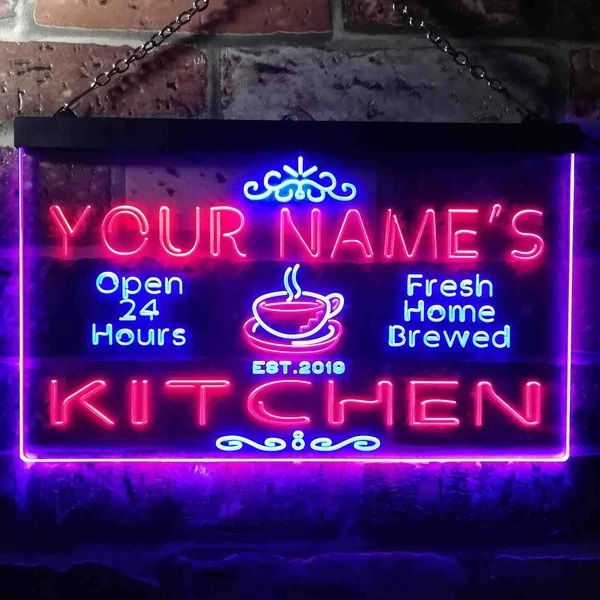 Personalized Kitchen Dual LED Neon Light Sign